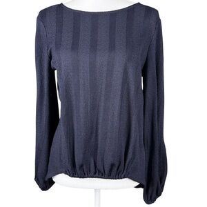 Chic Navy Long Sleeve Blouse